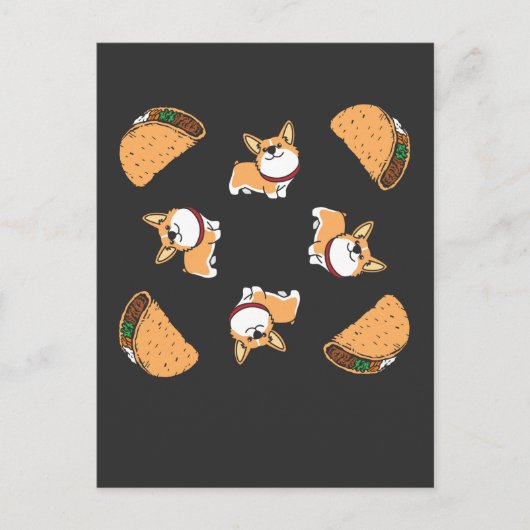 Carte Postale Pembroke Welsh Corgi Chien et Mexicain Taco Lover (Devant)