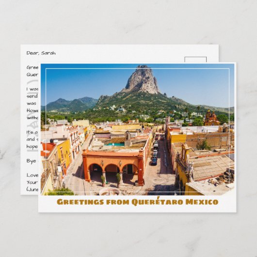 Carte Postale Peña de Bernal Près de Querétaro Mexique (Devant / Derrière)