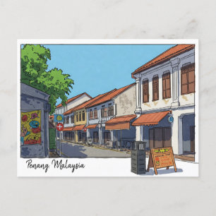 Carte Postale Penang Malaisie George Town Bande dessinée