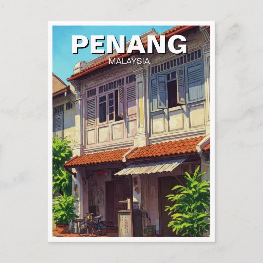 Carte Postale Penang Malaysia Heritage Townhouse Travel (Devant)