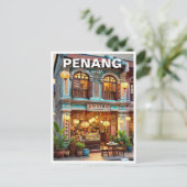 Carte Postale Penang Malaysia Shophouse Storefront Travel (Debout devant)