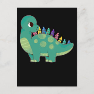 Carte Postale Pencil Dinosaur Garçons Filles Préscolaire Dino En
