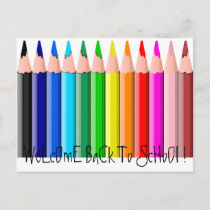 Carte Postale Pencils, WeLcOmE BaCk À ScHoOl !
