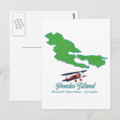 Carte Postale Pender Island Colombie-Britannique Plan de voyage (Devant / Derrière)