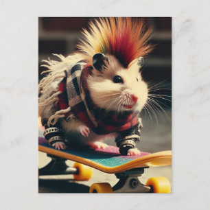Carte Postale Pendk Skateboard Hamster