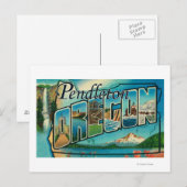 Carte Postale Pendleton, Oregon - Scènes de grandes lettres (Devant / Derrière)