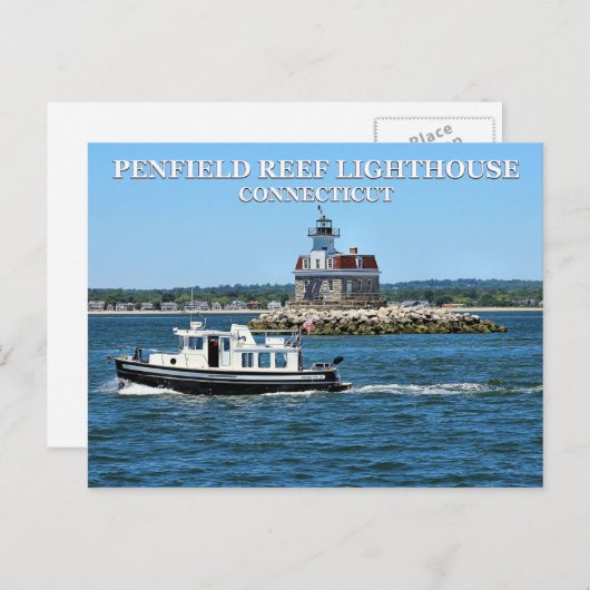 Carte Postale Penfield Reef Lighthouse, Connecticut Postcard (Devant / Derrière)