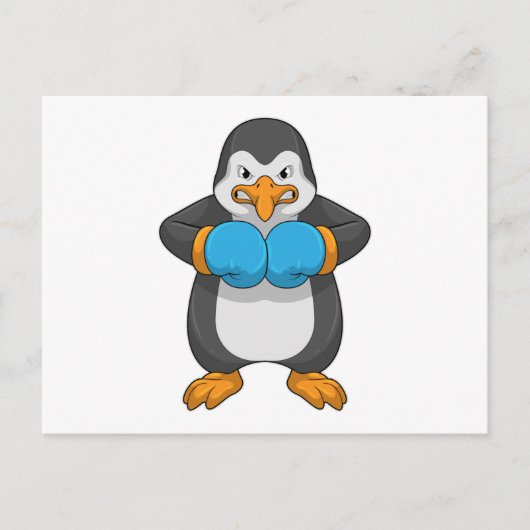 Carte Postale Penguin at Boxing with Boxing Gloves (Devant)