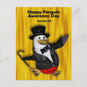 Carte Postale Penguin Awareness Day PostCard ~ January 20