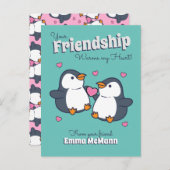 Carte Postale Penguin Classroom Valentine Cute Friend Card (Devant / Derrière)