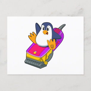 Carte Postale Penguin comme coiffeur avec Razor