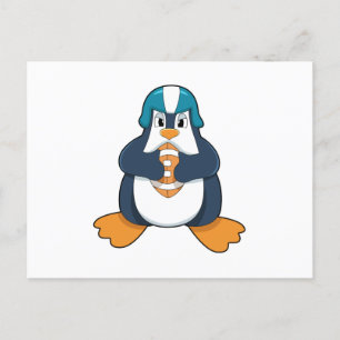 Carte Postale Penguin de football