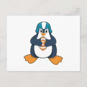 Carte Postale Penguin de football