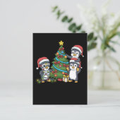 Carte Postale Penguin de Noël Cadeau Enfants Penguin de Noël Arb (Debout devant)