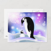 Carte postale Penguin et carte pour notes à souhai (Devant / Derrière)