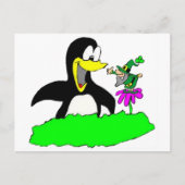 Carte Postale Penguin et Leprechaun (Devant)