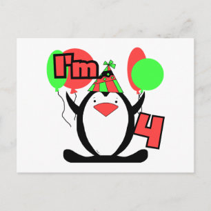 Carte Postale Penguin I'm 4 Tshirts et cadeaux