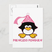 Carte Postale Penguin princesse rose (Devant / Derrière)