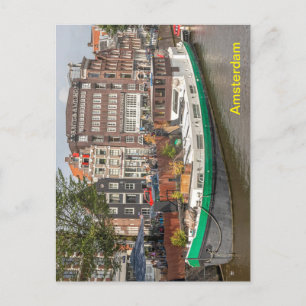 Carte Postale Péniche amarrée sur le Prinsengracht, Amsterdam