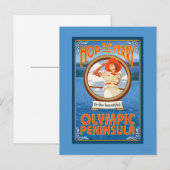 Carte Postale Péninsule Olympique, Washington - Sauter le Ferry (Devant / Derrière)