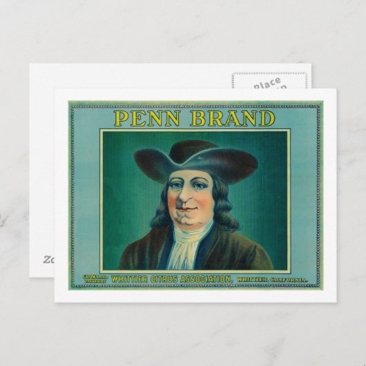 Carte Postale Penn Lemon LabelWhittier, CA (Devant / Derrière)