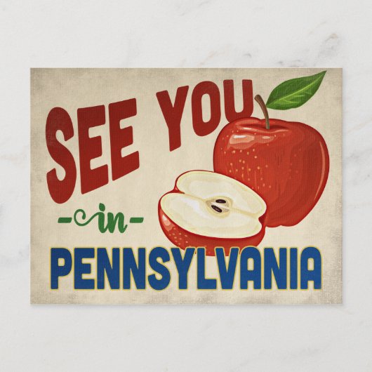 Carte Postale Pennsylvania Apple - Vintage voyage (Devant)