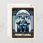 Carte Postale Pennsylvania | Esprit patriotique Vintage (Devant / Derrière)