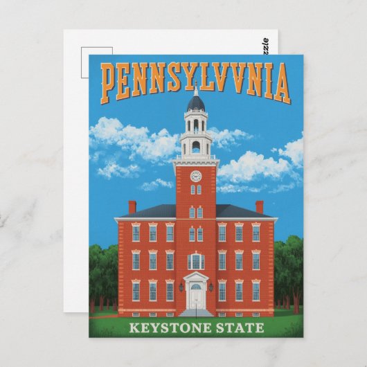 Carte Postale Pennsylvania Keystone State (Devant / Derrière)
