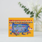 Carte postale Pennsylvania Keystone State Map (Debout devant)