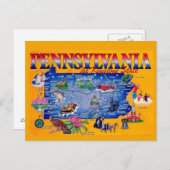 Carte postale Pennsylvania Keystone State Map (Devant / Derrière)