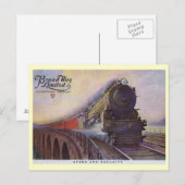 Carte Postale Pennsylvania Railroad Broadway Limited, Vintage (Devant / Derrière)