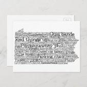 Carte postale Pennsylvania USA Slang Word Art Map (Devant / Derrière)