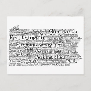 Carte postale Pennsylvania USA Slang Word Art Map