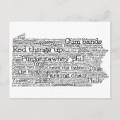 Carte postale Pennsylvania USA Slang Word Art Map (Devant)