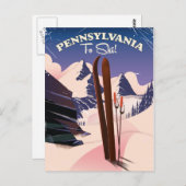 Carte Postale Pennsylvanie À Ski (Devant / Derrière)