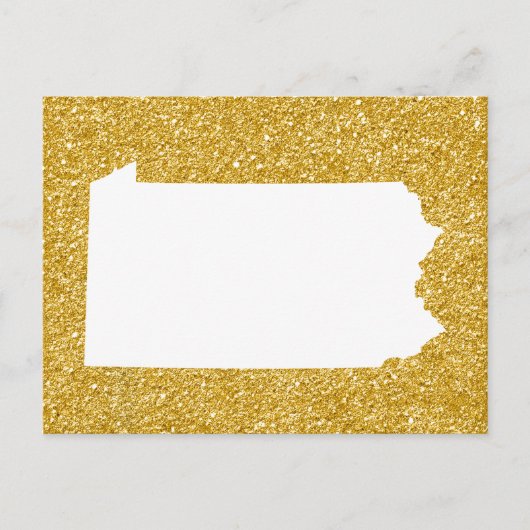Carte Postale Pennsylvanie en Parties scintillant blanche et or (Devant)