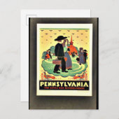 Carte Postale Pennsylvanie, La petite école rouge (Devant / Derrière)