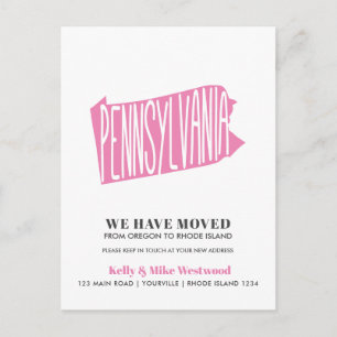 Carte Postale PENNSYLVANIE Nous avons déménagé Nouvelle adresse 