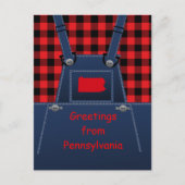 Carte Postale Pennsylvanie Overalls Buffalo Plaid (Devant)