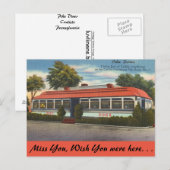Carte Postale Pennsylvanie, Pike Diner (Devant / Derrière)