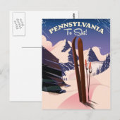Carte Postale Pennsylvanie Pour Skier (Devant / Derrière)