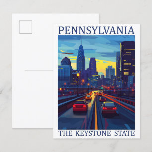 Carte Postale Pennsylvanie the Keystone State USA Travel Place