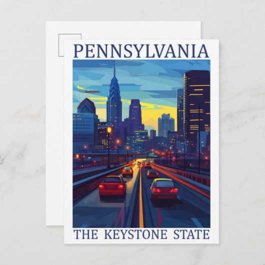 Carte Postale Pennsylvanie the Keystone State USA Travel Place (Devant / Derrière)