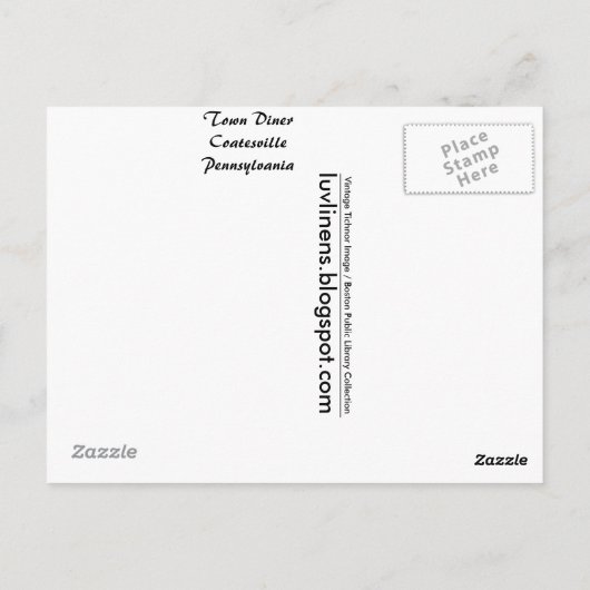 Carte Postale Pennsylvanie, Town Diner, Coatesville (Dos)