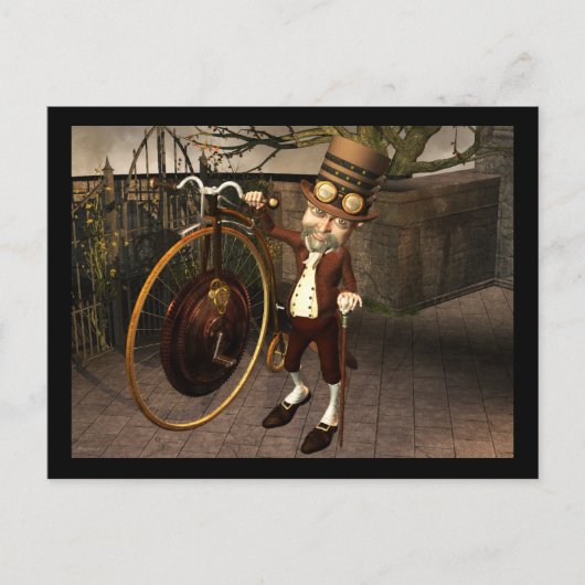 Carte Postale Penny Farthing Steampunk (Devant)