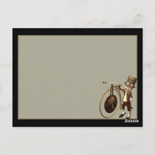 Carte Postale Penny Farthing Steampunk (Dos)