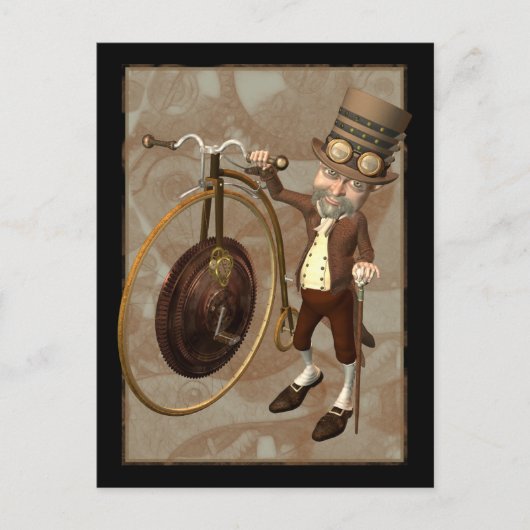 Carte Postale Penny Farthing Steampunk (Devant)