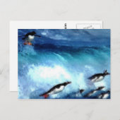 Carte Postale Penquin play (Devant / Derrière)