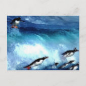 Carte Postale Penquin play (Devant)