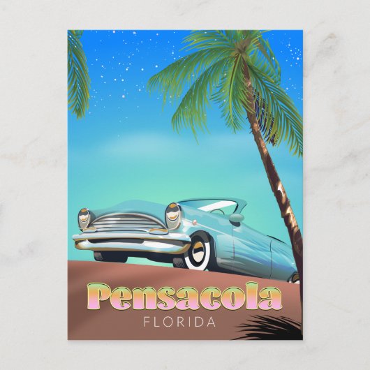 Carte Postale Pensacola, floride affiche de voyage de style vint (Devant)
